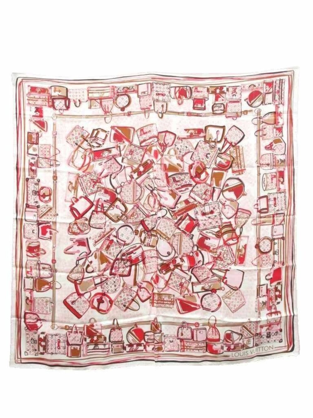 Louis Vuitton Carre Trunk Pink Scarf Silk Large Monogram